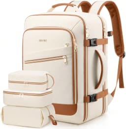 40L Travel Backpack For Women, Carry On Bag Flight Approved, Waterproof Backpack With 3 Packing Cubes, Weekender Personal Item Bags For Airplane Travel Essentials, TSA Approved