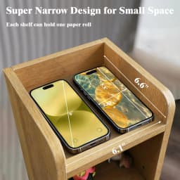 5‑Tier Corner Toilet Paper Storage Cabinet, Freestanding Bathroom Organizer With Door and Adjustable Shelf For Small Spaces