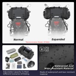 Rhinowalk Motorcycle Rack Bag Waterproof 19L-80L Expandable Big Capacity Motor Travel Back Luggage Trunk For Most Motorcycles