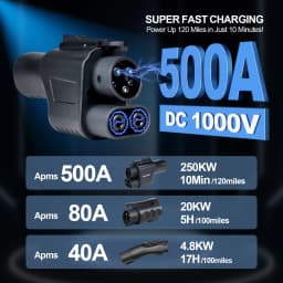 Kolanky NACS to CCS1 Supercharger Adapter 500A Fast Charge EV Superchargers Fast Charging On Public Station For CCS1 Electric Vehicle Cars