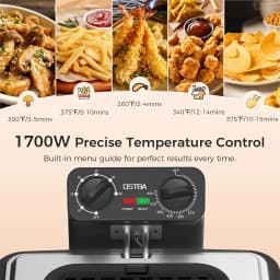 Electric Deep Fryer with 3 Baskets, 4.75QT Stainless Steel Countertop