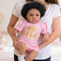 NPK 20 Inch Realistic Reborn Baby Doll with Soft Cloth Body, Hand-Rooted Hair, Pink Outfit & Accessories - Lifelike Newborn Doll for Kids, Perfect Christmas Birthday Gift