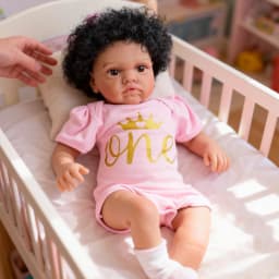 NPK 20 Inch Realistic Reborn Baby Doll with Soft Cloth Body, Hand-Rooted Hair, Pink Outfit & Accessories - Lifelike Newborn Doll for Kids, Perfect Christmas Birthday Gift