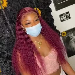 Water Wave 99J Burgundy 13x6 Lace Frontal Wig Human Hair 30 34Inch HD Lace Front Wigs Red Wine Curly Wigs PrePlucked 200 Density