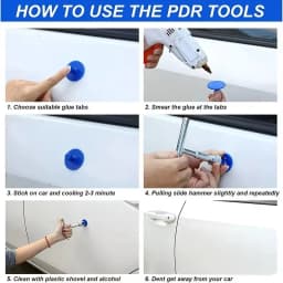 Metal T‑Handle Dent Puller Kit with 18Pcs Plastic Glue Tabs, Paintless Car Dent Repair Tool, Universal Auto Body Dent Removal Accessories