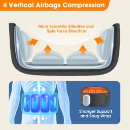 Cordless Heating Waist Belt with 3 Airbag Decompression 4 Heat Settings Adjustable Lumbar Support Massager for Lower Back