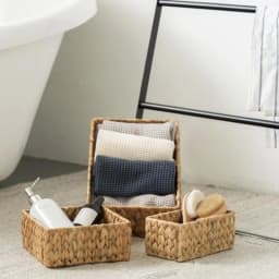Wicker Baskets for Organizing 3Pack, Large and Small Wicker Storage Baskets Set, Hand Woven Baskets for Storage, Natural Water Hyacinth Storage Baskets for Pantry Shelf