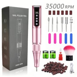 35000RPM Cordless Portable Nail Drill, Rechargeable Electric Nail File Manicure Pedicure Set, Professional Nail Art Tool for Gel Nails, Shaping Polishing for Home Salon & Nail Art Beginners