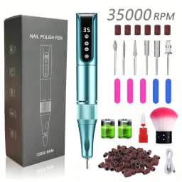 35000RPM Cordless Portable Nail Drill, Rechargeable Electric Nail File Manicure Pedicure Set, Professional Nail Art Tool for Gel Nails, Shaping Polishing for Home Salon & Nail Art Beginners