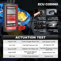 Thinkcar Thinkdiag 2 OBD2 Bluetooth Diagnostic Tool Full System Diagnose OBD2 Diagnostic Scanner for iOS & Android, THINKCAR Bluetooth Scan Tool with CAN-FD Protocol, 15+ Reset Functions, ECU Code, Active Test, AutoVIN, 1 Year Update