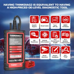 Thinkcar Thinkdiag 2 OBD2 Bluetooth Diagnostic Tool Full System Diagnose OBD2 Diagnostic Scanner for iOS & Android, THINKCAR Bluetooth Scan Tool with CAN-FD Protocol, 15+ Reset Functions, ECU Code, Active Test, AutoVIN, 1 Year Update