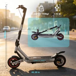 ZWHEEL ZSA PLUS Foldable Electric Scooter APP Control 800W Peak 25 MPH 36V10Ah Battery 18 Miles Suspension Shock Absorption Rear Disc Brakes 10'' Road Tires Turn Signals Hands-Free Unlock 4-Modes Lightweight Easy Carry Commuting Escooter US Stock