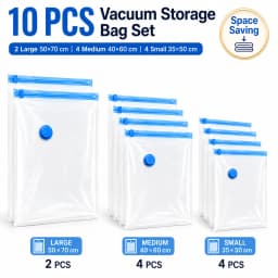 10pcs Vacuum Compression Bags with Hand Pump,For Bedding & Clothes - Vacuum Bag For Mattress, Travel Bags,Clothes Storagse Bag