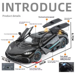 Large 1/18 Alloy Die-Cast AMG-ONE Sports Car Model Simulation Sound and Light Adult Collection Boy Birthday Gift