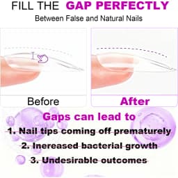 Solid Nail Glue Gel for False Tips, 4PCS 8ml Strong Adhesion for Press on Acrylic Tips, Clear Hard Gel 3D Sculpting