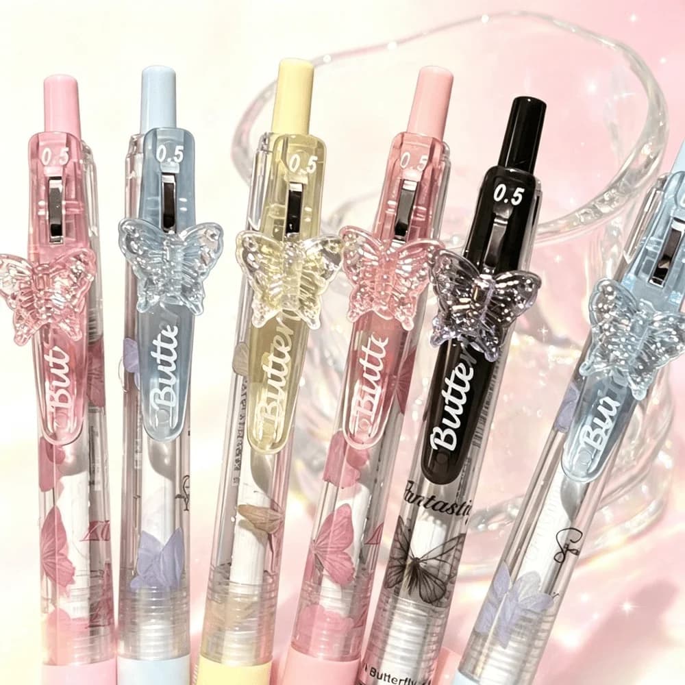 18pcs/set Random Color Butterfly Ballpoint Pen, Smooth Writing and Soft Grip for Office Signature Pen School Stationery Festival Gift, Erfect for Back-To-School Halloween Christmas Party Gifts