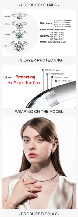 1‑5CT D Color VVS1 Moissanite Engagement Ring, S925 Sterling Silver 18K Gold Plated Luxury Wedding Band, Fine Jewelry Wholesale Gift for Women Bridal Party Wear