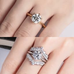 1‑5CT D Color VVS1 Moissanite Engagement Ring, S925 Sterling Silver 18K Gold Plated Luxury Wedding Band, Fine Jewelry Wholesale Gift for Women Bridal Party Wear