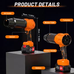 21V Cordless Leaf Blower Lightweight Variable Speed Storm Gun 950000RPM with 2X4.0Ah Batteries and Charger for Dust Removal Snow Clearing Yard Cleaning