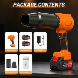 21V Cordless Leaf Blower Lightweight Variable Speed Storm Gun 950000RPM with 2X4.0Ah Batteries and Charger for Dust Removal Snow Clearing Yard Cleaning