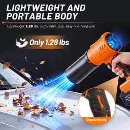 21V Cordless Leaf Blower Lightweight Variable Speed Storm Gun 950000RPM with 2X4.0Ah Batteries and Charger for Dust Removal Snow Clearing Yard Cleaning