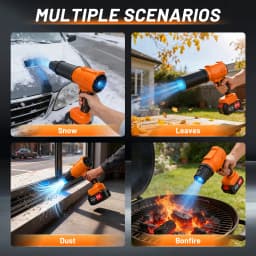 21V Cordless Leaf Blower Lightweight Variable Speed Storm Gun 950000RPM with 2X4.0Ah Batteries and Charger for Dust Removal Snow Clearing Yard Cleaning