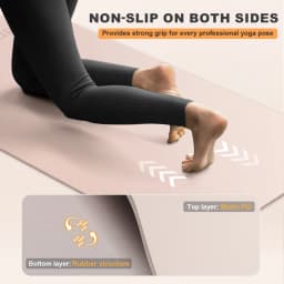 GOOFFOR Yoga Mat, Non Slip Natural Rubber Yoga Mat, Ultimate Grip