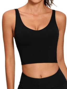 Womens' Sports Bra Longline Wirefree Padded with Medium Support Crop Tank Yoga Bras Workout Fitness Top
