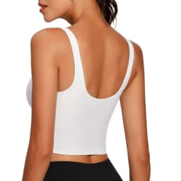 Womens' Sports Bra Longline Wirefree Padded with Medium Support Crop Tank Yoga Bras Workout Fitness Top