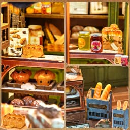 Original CUTEBEE 216pcs Mrs.Hunt Bakery Book Nook Kit DIY Miniature House Bakery Dessert Shop Dollhouse Booknook for Adults Tiny House Bookshelf Decor 3D Wooden Puzzle DIY Craft Gifts for Family Friends book nook para montar gifts for books fans