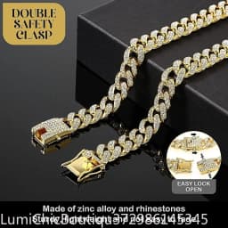 Luxury Gold Metal Dog Chain Collar Bling Pet Jewelry Necklace For Small Medium Large Dogs Cats Fashion Pet Accessory