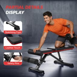 MERACH Adjustable Weight Bench Foldable 108 Angles Training Bench with Headrest Extended Backrest 450 kg Capacity Steel Frame Workout Bench for Home Gym Bench Press Incline Decline Ab Exercise Space Saving Multifunctional Training Bench for Home
