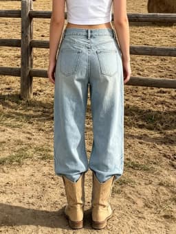 【HME】Jeans | Anime Cool Street Style Women Denim Pants, High Waist Wide Straight Denim Jeans, Full Anime Girl Print Standout Design, Light Blue Vintage Washed Fabric, Sturdy Draped Fit, For Comic Con Shopping Daily Multi-Scene Wear
