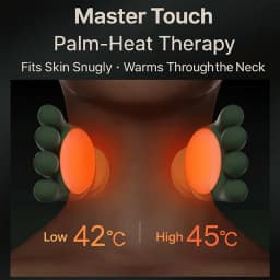 Electric Neck Massager Shoulder Massager with Heat Therapy Deep Tissue Massage Portable Rechargeable Cervical Massager for Relaxation Stress Relief Office Workers Muscle Recovery Handheld Massage Device with Human Hand Simulation Kneading Nodes Multi Mode