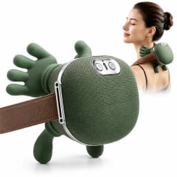 Electric Neck Massager Shoulder Massager with Heat Therapy Deep Tissue Massage Portable Rechargeable Cervical Massager for Relaxation Stress Relief Office Workers Muscle Recovery Handheld Massage Device with Human Hand Simulation Kneading Nodes Multi Mode