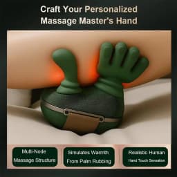 Electric Neck Massager Shoulder Massager with Heat Therapy Deep Tissue Massage Portable Rechargeable Cervical Massager for Relaxation Stress Relief Office Workers Muscle Recovery Handheld Massage Device with Human Hand Simulation Kneading Nodes Multi Mode