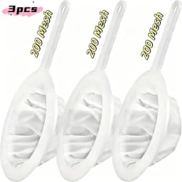 3PCS/200 Mesh Washable Nylon Ultra Fine Filter Mesh Strainer Spoon Sieve Soy Milk Juice Coffee Tea Filter Kitchen Colander
