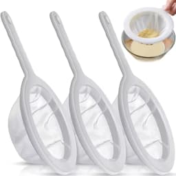 3PCS/200 Mesh Washable Nylon Ultra Fine Filter Mesh Strainer Spoon Sieve Soy Milk Juice Coffee Tea Filter Kitchen Colander