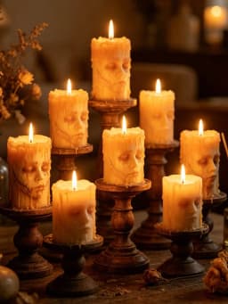 Halloween Stitched Face Silicone Candle Mold, Eerie Melting Zombie Face Wax Candle Making Mold, Gothic Home Decor Easy Demold SH260513103738518954880