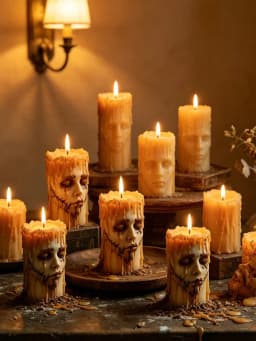 Halloween Stitched Face Silicone Candle Mold, Eerie Melting Zombie Face Wax Candle Making Mold, Gothic Home Decor Easy Demold SH260513103738518954880