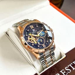 AOKULASIC Fashion Mechanical Watch for Men Starry Sky Luminous Design Stainless Steel Strap Business Automatic Watches Moon Phase Tourbillon Mens Wristwatches