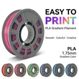 High Precision 1.75mm Gradient PLA 3D Printer Filament Vibrant Rainbow Colors Smooth Layer Vacuum Packaging Consumables