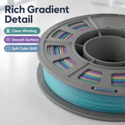High Precision 1.75mm Gradient PLA 3D Printer Filament Vibrant Rainbow Colors Smooth Layer Vacuum Packaging Consumables