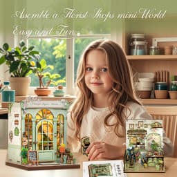 Original CUTEBEE 199pcs Champs-Élysées Florist Book Nook Kit DIY Miniature House Dollhouse Kit Book Nook Para Montar for Adults Booknook Tiny Flower House Bookshelf Decor 3D Wooden Puzzle DIY Craft Gifts for Family Friends for Books Fans Gifts