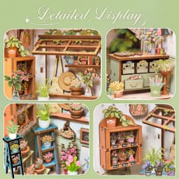 Original CUTEBEE 199pcs Champs-Élysées Florist Book Nook Kit DIY Miniature House Dollhouse Kit Book Nook Para Montar for Adults Booknook Tiny Flower House Bookshelf Decor 3D Wooden Puzzle DIY Craft Gifts for Family Friends for Books Fans Gifts
