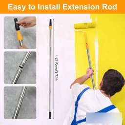 13-Piece/Set Paint Roller Kit with 9" & 4" Microfiber Roller Covers - Professional Smooth Finish Paint Brush, Tray, Scraper & Adjustable Extension Pole for Walls, Ceilings, Furniture