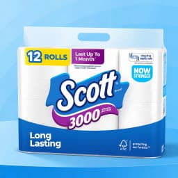 Septic-Safe Toilet Paper, 1-Ply Bathroom Tissue, 4 Rolls, 1,000 Sheets Per Roll, 4,000 Sheets Total, Everyday Household Use