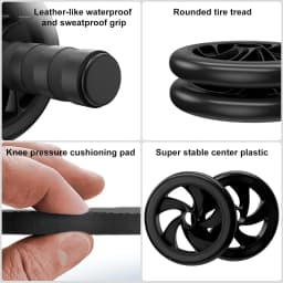 Dual Wheel Ab Roller for Men & Women, Abdominal Exercise Trainer with Non-Slip Handles, Home Gym Equipment