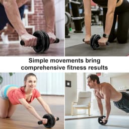 Dual Wheel Ab Roller for Men & Women, Abdominal Exercise Trainer with Non-Slip Handles, Home Gym Equipment