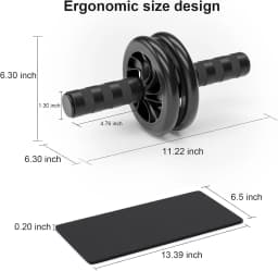 Dual Wheel Ab Roller for Men & Women, Abdominal Exercise Trainer with Non-Slip Handles, Home Gym Equipment